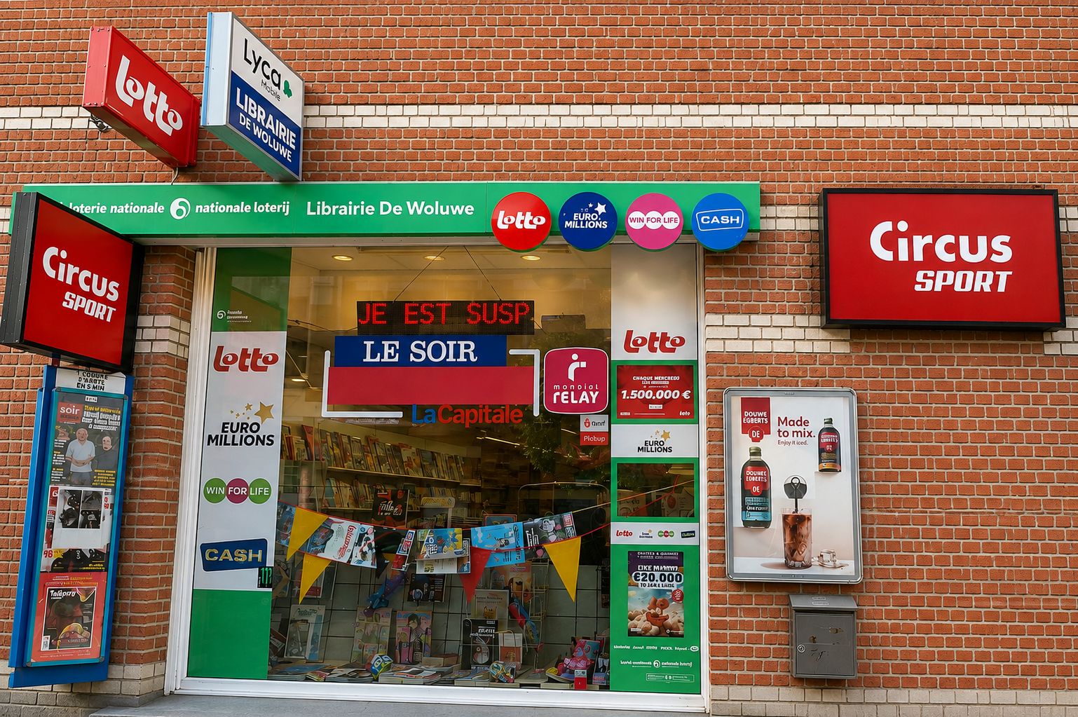 Façade de la Librairie de Woluwe à Bruxelles